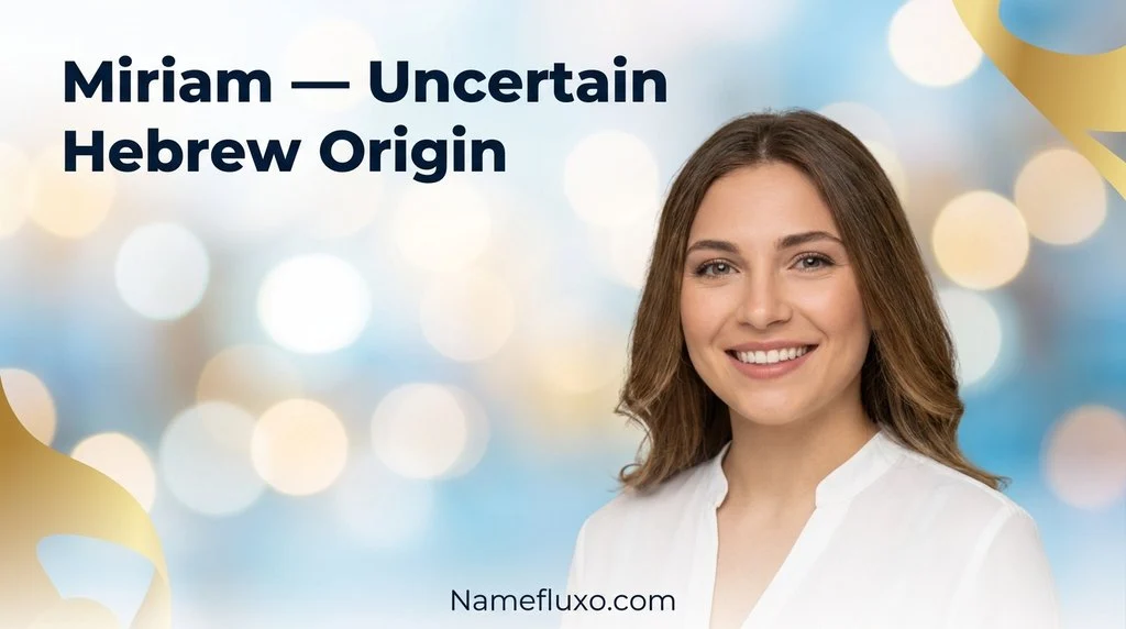 Miriam — Uncertain Hebrew Origin